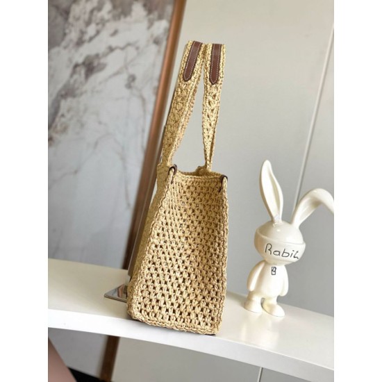 Miglior Falso Louis Vuitton OnTheGo MM Borsa Raffia Naturale M24723 Economiche Premium