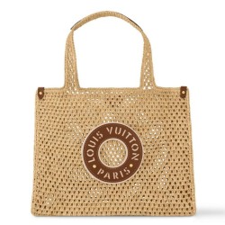 Miglior Falso Louis Vuitton OnTheGo MM Borsa Raffia Naturale M24723 Economiche Premium