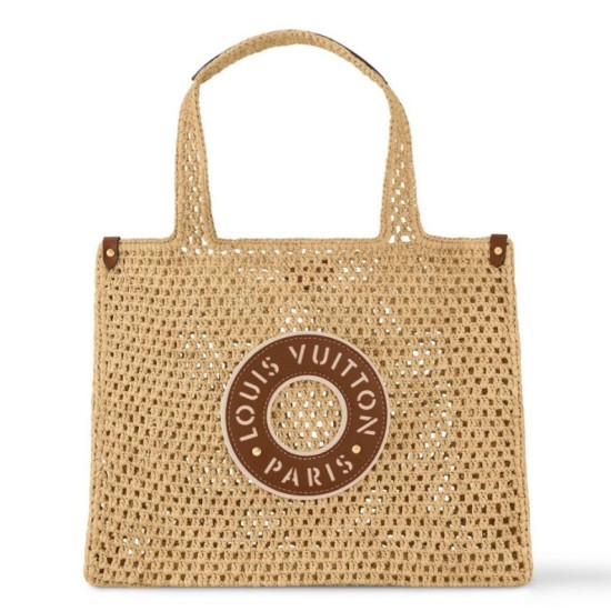Miglior Falso Louis Vuitton OnTheGo MM Borsa Raffia Naturale M24723 Economiche Premium