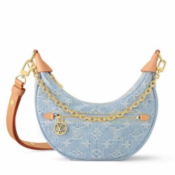 Replica perfetta Borsa Louis Vuitton Loop Blu Monogram Denim M24846 Imitazione Outlet Online