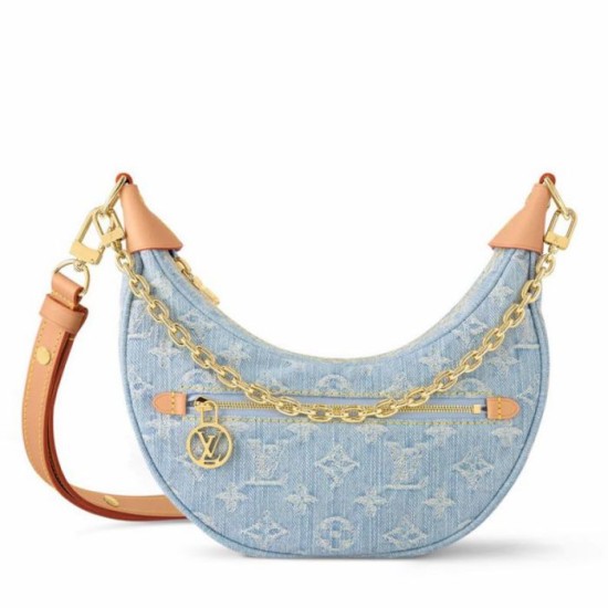 Replica perfetta Borsa Louis Vuitton Loop Blu Monogram Denim M24846 Imitazione Outlet Online
