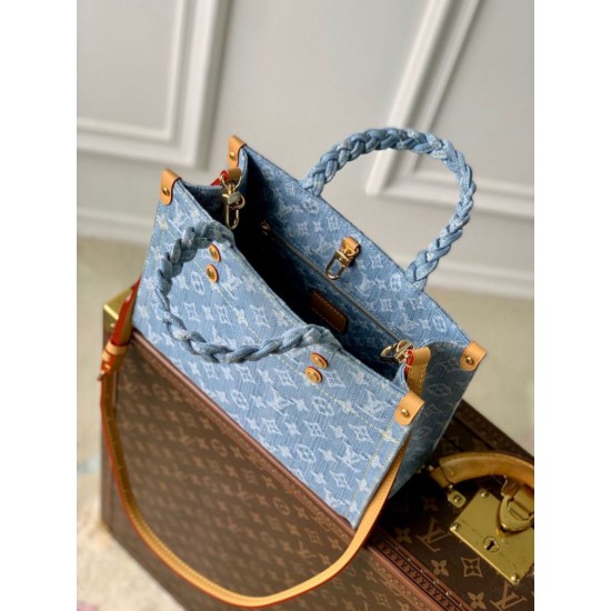 Replica perfetta Borsa Louis Vuitton Let Go PM Monogram Denim M24897 Imitazione Outlet Online