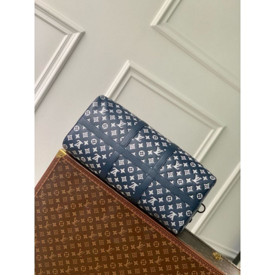 Replica perfetta Louis Vuitton Keepall Bandouliere 50 Borsa Monogram Shadow M24953 Imitazione Outlet Online