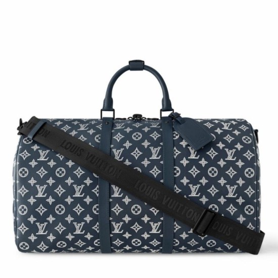Replica perfetta Louis Vuitton Keepall Bandouliere 50 Borsa Monogram Shadow M24953 Imitazione Outlet Online