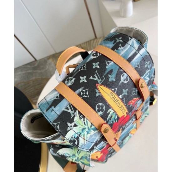 Perfette Qualità Repliche Zaino Louis Vuitton Christopher MM Monogram Surfin Canvas M24996 Imitazione