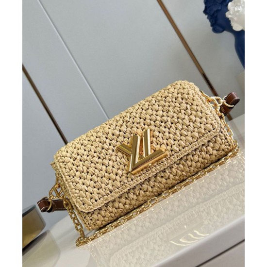 Replica perfetta Louis Vuitton Twist West Borsa Raffia Naturale M25030 Imitazione Outlet Online