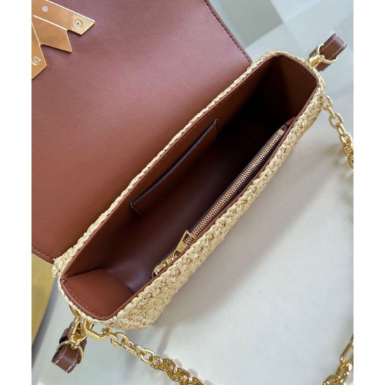 Replica perfetta Louis Vuitton Twist West Borsa Raffia Naturale M25030 Imitazione Outlet Online