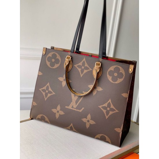 Replica perfetta Borsa Louis Vuitton OnTheGo GM gigante Monogram Reverse Canvas M45320 Imitazione Outlet Online