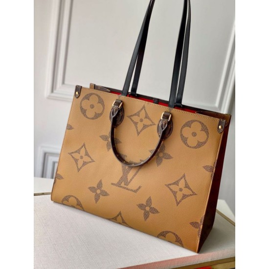 Replica perfetta Borsa Louis Vuitton OnTheGo GM gigante Monogram Reverse Canvas M45320 Imitazione Outlet Online