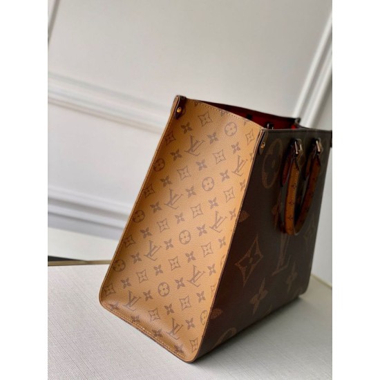 Replica perfetta Borsa Louis Vuitton OnTheGo GM gigante Monogram Reverse Canvas M45320 Imitazione Outlet Online