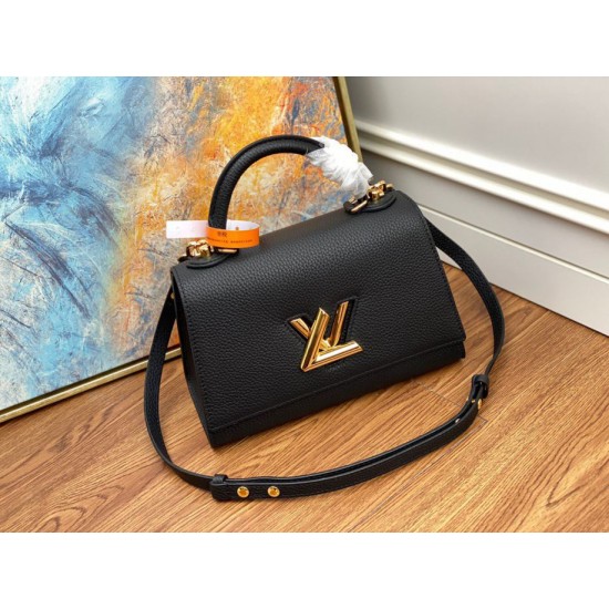 Miglior Falso Louis Vuitton Twist One Handle PM Borsa Nero M57093 Economiche Premium