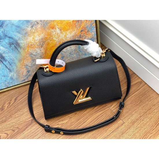 Miglior Falso Louis Vuitton Twist One Handle PM Borsa Nero M57093 Economiche Premium
