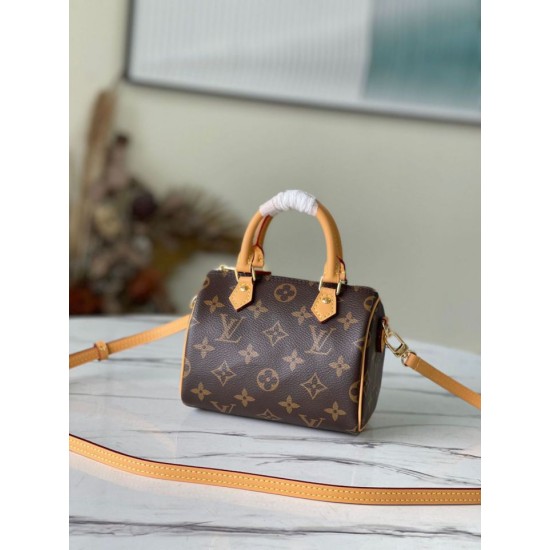 Replica perfetta Louis Vuitton Nano Speedy Borsa Monogram Canvas M81085 Imitazione Outlet Online