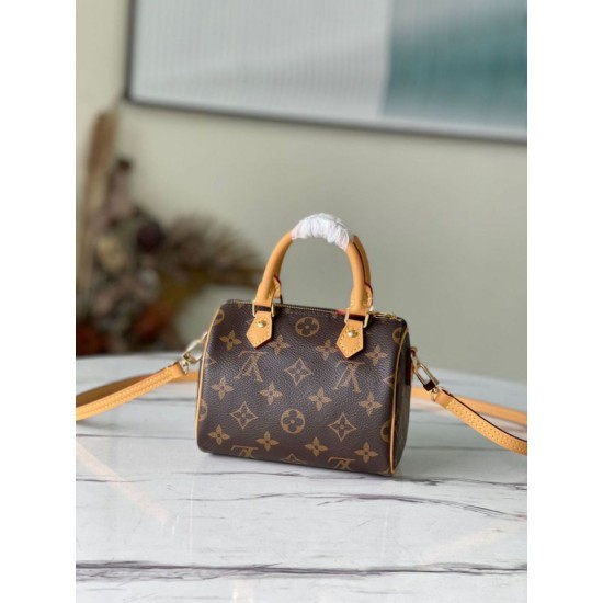 Replica perfetta Louis Vuitton Nano Speedy Borsa Monogram Canvas M81085 Imitazione Outlet Online