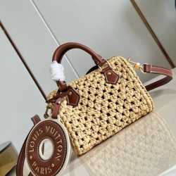 Replica perfetta Louis Vuitton Nano Speedy Borsa Raffia Naturale M83525 Imitazione Outlet Online