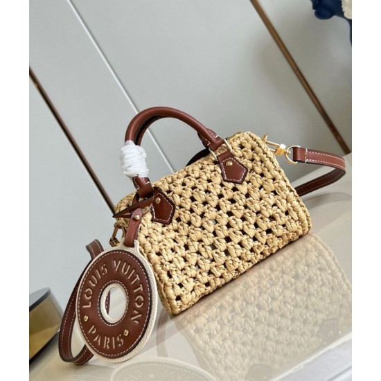 Replica perfetta Louis Vuitton Nano Speedy Borsa Raffia Naturale M83525 Imitazione Outlet Online