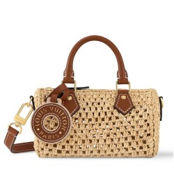Replica perfetta Louis Vuitton Nano Speedy Borsa Raffia Naturale M83525 Imitazione Outlet Online