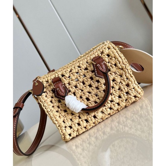 Replica perfetta Louis Vuitton Nano Speedy Borsa Raffia Naturale M83525 Imitazione Outlet Online