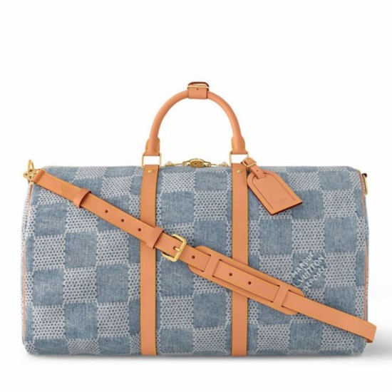 Migliore Repliche Louis Vuitton Keepall Bandouliere 50 Borsa Damier Denim 3D Tela N40739 Economiche Outlet Online