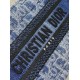 Migliore Repliche Dior Mini Book Tote con Tracolla Blu Denim Oblique Jacquard Economiche Outlet Online
