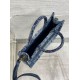 Migliore Repliche Dior Mini Book Tote con Tracolla Blu Denim Oblique Jacquard Economiche Outlet Online
