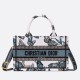 Miglior Falso Borsa Dior Mini Book Tote con tracolla Ricamo Toile de Jouy Messico blu Economiche Premium