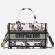 Perfette Qualità Repliche Borsa Dior Mini Book Tote con tracolla Ricamo Toile de Jouy Messico bianco Imitazione