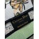 Perfette Qualità Repliche Borsa Dior Mini Book Tote con tracolla Ricamo Toile de Jouy Messico bianco Imitazione