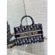 Migliore Repliche Borsa Dior Mini Book Tote con tracolla Ricamo Dior Oblique blu Economiche Outlet Online