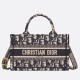 Migliore Repliche Borsa Dior Mini Book Tote con tracolla Ricamo Dior Oblique blu Economiche Outlet Online