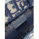 Migliore Repliche Borsa Dior Mini Book Tote con tracolla Ricamo Dior Oblique blu Economiche Outlet Online