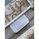 Perfette Qualità Repliche Borsa Dior Mini Book Tote con cinturino ricamato Dior Oblique color oro Imitazione