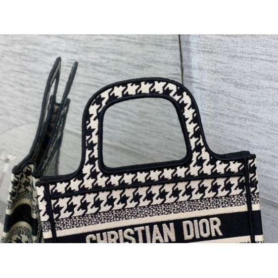 Miglior Falso Borsa tote Dior Mini Book Micro ricamo pied de poule Economiche Premium