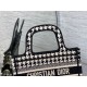 Miglior Falso Borsa tote Dior Mini Book Micro ricamo pied de poule Economiche Premium