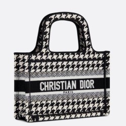 Miglior Falso Borsa tote Dior Mini Book Micro ricamo pied de poule Economiche Premium