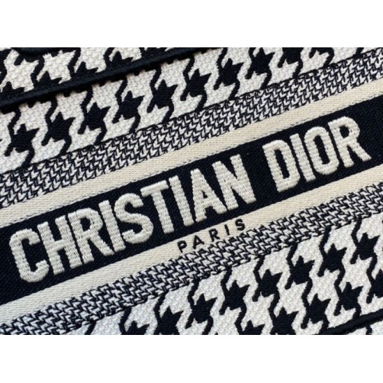 Miglior Falso Borsa tote Dior Mini Book Micro ricamo pied de poule Economiche Premium