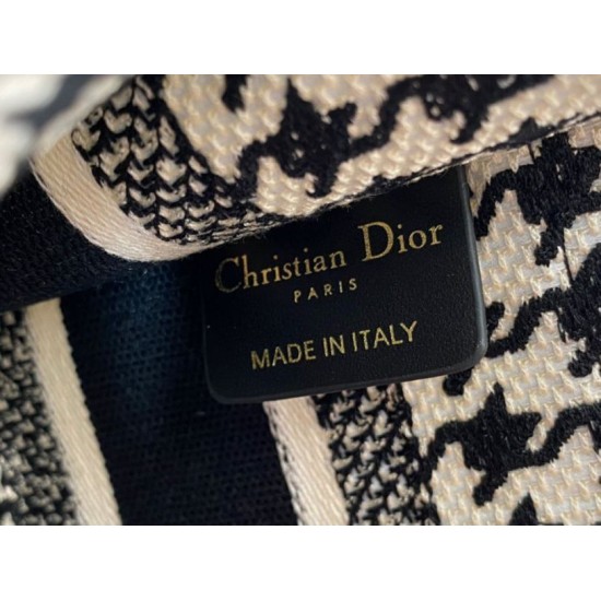 Miglior Falso Borsa tote Dior Mini Book Micro ricamo pied de poule Economiche Premium