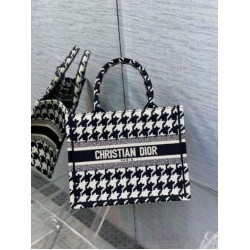 Perfette Qualità Repliche Borsa tote Dior piccola per libri Micro ricamo pied de poule Imitazione Miglior Falso Borsa tote Dior piccola per libri Micro ricamo pied de poule Economiche Premium