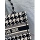Miglior Falso Borsa tote Dior piccola per libri Micro ricamo pied de poule Economiche Premium