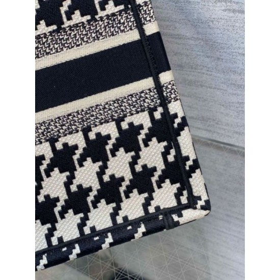 Miglior Falso Borsa tote Dior piccola per libri Micro ricamo pied de poule Economiche Premium