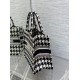 Miglior Falso Borsa tote Dior piccola per libri Micro ricamo pied de poule Economiche Premium