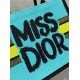 Miglior Falso Borsa Dior Media Book Tote Bag Giallo e Blu Miss Dior Graffiti Embroidery Economiche Premium