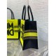 Miglior Falso Borsa Dior Media Book Tote Bag Giallo e Blu Miss Dior Graffiti Embroidery Economiche Premium