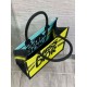 Miglior Falso Borsa Dior Media Book Tote Bag Giallo e Blu Miss Dior Graffiti Embroidery Economiche Premium