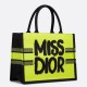 Miglior Falso Borsa Dior Media Book Tote Bag Giallo e Blu Miss Dior Graffiti Embroidery Economiche Premium