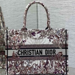 Perfette Qualità Repliche Borsa tote media Dior Book Ricamo Dior 4 Saisons Hiver Soleil Imitazione