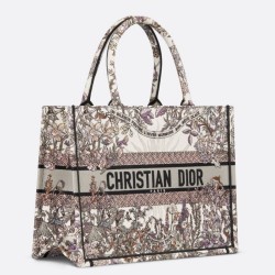 Perfette Qualità Repliche Borsa tote media Dior Book Ricamo Dior 4 Saisons Hiver Soleil Imitazione