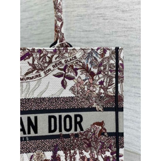 Perfette Qualità Repliche Borsa tote media Dior Book Ricamo Dior 4 Saisons Hiver Soleil Imitazione
