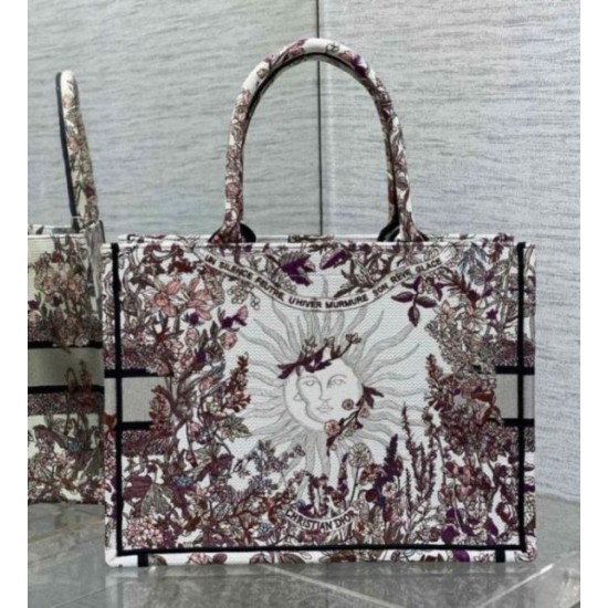Perfette Qualità Repliche Borsa tote media Dior Book Ricamo Dior 4 Saisons Hiver Soleil Imitazione