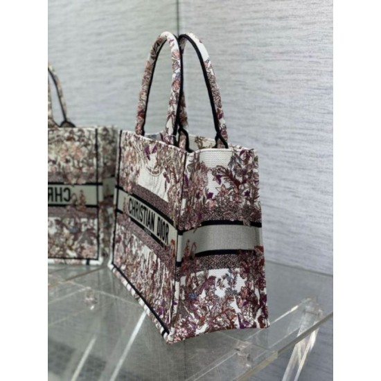 Perfette Qualità Repliche Borsa tote media Dior Book Ricamo Dior 4 Saisons Hiver Soleil Imitazione